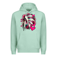 Seafoam indian headdress with hearts valentine's day Premium Hoodie - Jasminsmagicworld