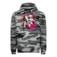 Slate Camo indian headdress with hearts valentine's day Premium Hoodie - Jasminsmagicworld