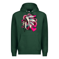 Sports Green indian headdress with hearts valentine's day Premium Hoodie - Jasminsmagicworld