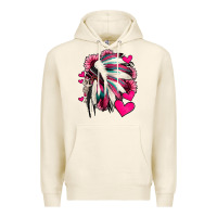Tofu indian headdress with hearts valentine's day Premium Hoodie - Jasminsmagicworld