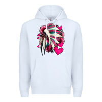 White indian headdress with hearts valentine's day Premium Hoodie - Jasminsmagicworld