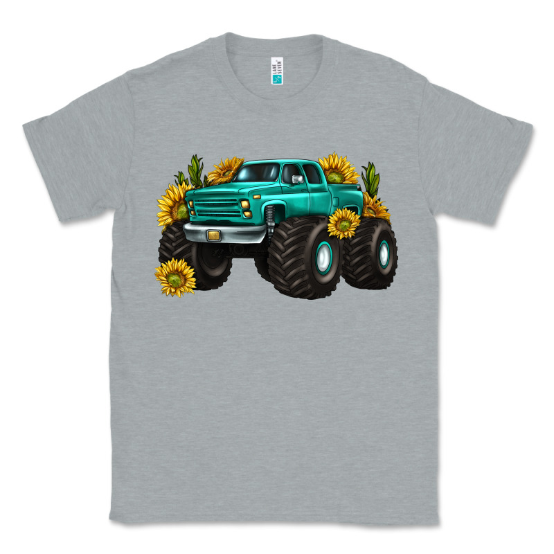 Monster Truck With Sunflower Western Classic Tee by texasbilliewilder | Teevron