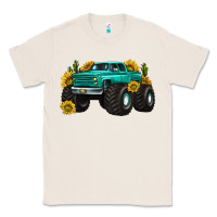 Natural monster truck with sunflower western Classic Tee - texasbilliewilder