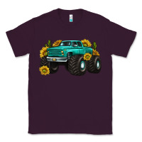 Plum monster truck with sunflower western Classic Tee - texasbilliewilder