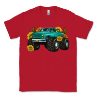 Red monster truck with sunflower western Classic Tee - texasbilliewilder
