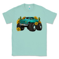 Seafoam monster truck with sunflower western Classic Tee - texasbilliewilder