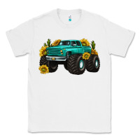 White monster truck with sunflower western Classic Tee - texasbilliewilder