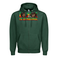Sports Green black is beautiful juneteenth Zipper Hoodie - texasbilliewilder