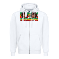 White black is beautiful juneteenth Zipper Hoodie - texasbilliewilder