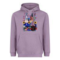 Lavender 4th of July gnomes truck Heavyweight Hoodie - CowGirlArtShop