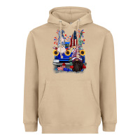 Mushroom 4th of July gnomes truck Heavyweight Hoodie - CowGirlArtShop