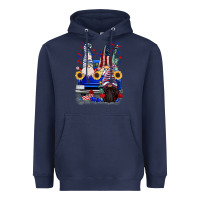 Navy 4th of July gnomes truck Heavyweight Hoodie - CowGirlArtShop
