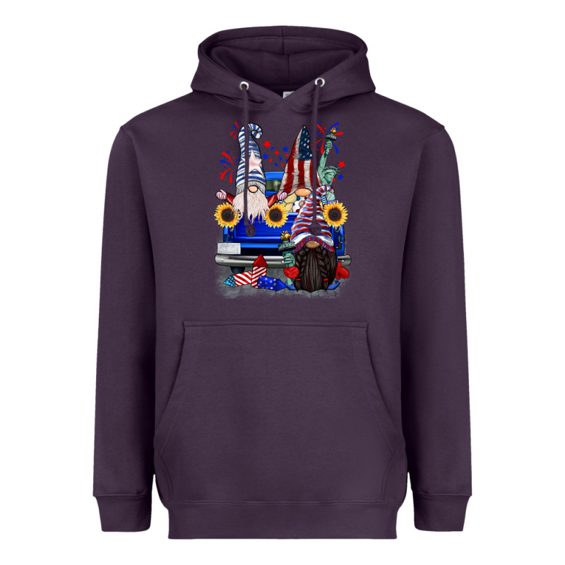 4th Of July Gnomes Truck Heavyweight Hoodie by CowGirlArtShop | Teevron