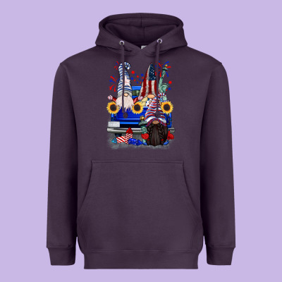 4th Of July Gnomes Truck Heavyweight Hoodie Designed By Cowgirlartshop