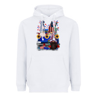 White 4th of July gnomes truck Heavyweight Hoodie - CowGirlArtShop