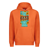 Carrot mom hereford cattle sunflowers on tooled leather slim can cooler Premium Hoodie - BarkalooDesign