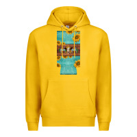 Lemon mom hereford cattle sunflowers on tooled leather slim can cooler Premium Hoodie - BarkalooDesign