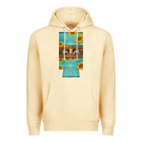 Pina Colada mom hereford cattle sunflowers on tooled leather slim can cooler Premium Hoodie - BarkalooDesign