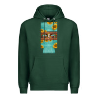 Sports Green mom hereford cattle sunflowers on tooled leather slim can cooler Premium Hoodie - BarkalooDesign