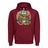 Burgundy watermelon truck Zipper Hoodie - Zillion Design Studio