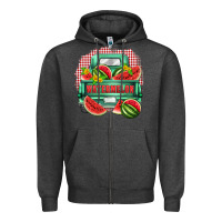 Charcoal Heather watermelon truck Zipper Hoodie - Zillion Design Studio