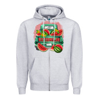 Heather Grey watermelon truck Zipper Hoodie - Zillion Design Studio