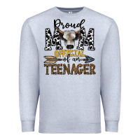 Heather Grey proud mom official of an teenager Premium Sweatshirt - CowhideDigitalArt