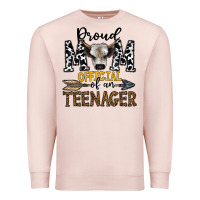 Pale Pink proud mom official of an teenager Premium Sweatshirt - CowhideDigitalArt