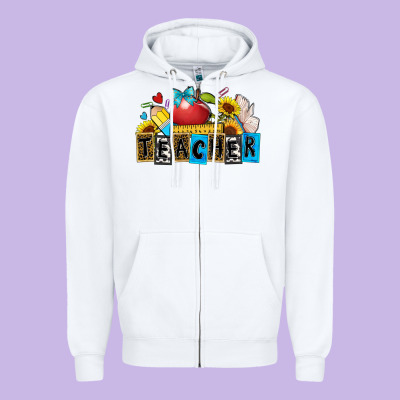 Teacher Zipper Hoodie Designed By Zillion Design Studio