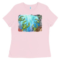Bubblegum Pink lobster background Ladies Tee - BarkalooDesign