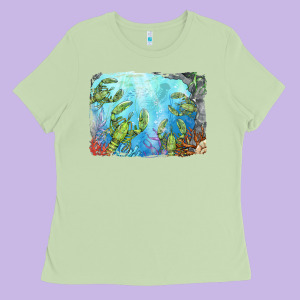 Lobster Background Ladies Tee Designed By Barkaloodesign