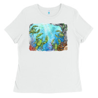 White lobster background Ladies Tee - BarkalooDesign