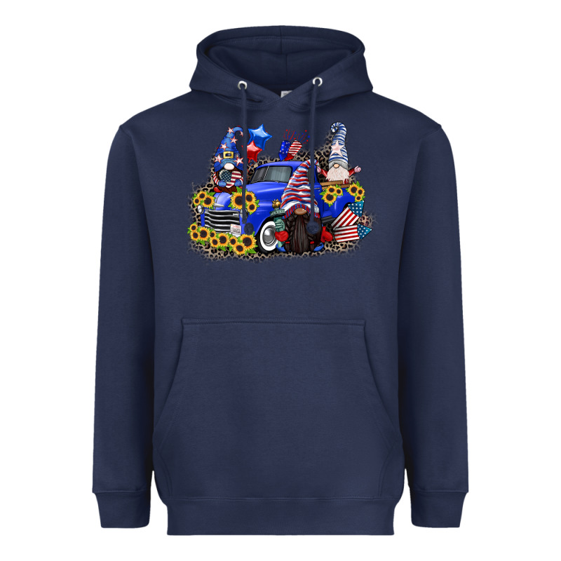 4th Of July Gnomes With Truck Heavyweight Hoodie by CowGirlArtShop | Teevron