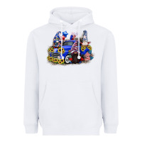 White 4th of July gnomes with truck Heavyweight Hoodie - CowGirlArtShop