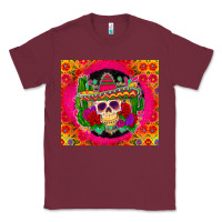 Burgundy mexican skull Classic Tee - Zillion Design Studio