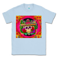 Dusty Blue mexican skull Classic Tee - Zillion Design Studio