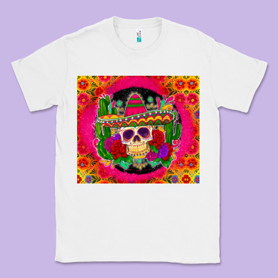 Mexican Skull Classic Tee Designed By Zillion Design Studio