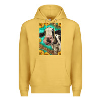 Antique Gold Western Holstein Cow Premium Hoodie - LillyAllenDesigns