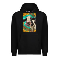 Black Western Holstein Cow Premium Hoodie - LillyAllenDesigns