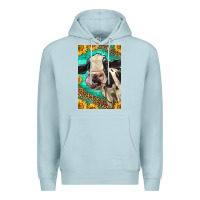 Blue Mist Western Holstein Cow Premium Hoodie - LillyAllenDesigns