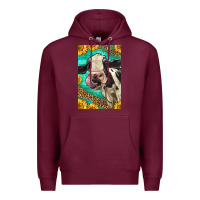 Burgundy Western Holstein Cow Premium Hoodie - LillyAllenDesigns