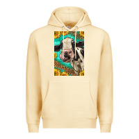 Pina Colada Western Holstein Cow Premium Hoodie - LillyAllenDesigns
