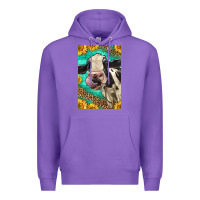 Purple Western Holstein Cow Premium Hoodie - LillyAllenDesigns