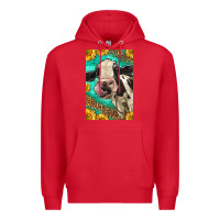 Red Western Holstein Cow Premium Hoodie - LillyAllenDesigns