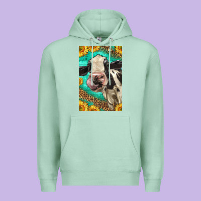 Western Holstein Cow Premium Hoodie Designed By Lillyallendesigns
