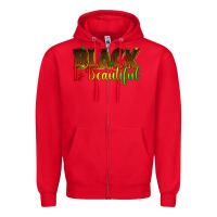 Red black is beautiful juneteenth Zipper Hoodie - texasbilliewilder