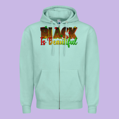 Zipper Hoodie black is beautiful juneteenth