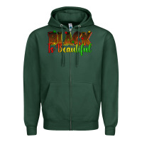 Sports Green black is beautiful juneteenth Zipper Hoodie - texasbilliewilder