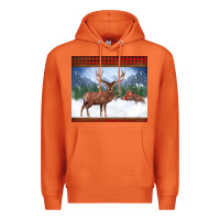 Carrot christmas reindeer red barn country farm christmas Premium Hoodie - BarkalooDesign