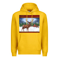 Lemon christmas reindeer red barn country farm christmas Premium Hoodie - BarkalooDesign